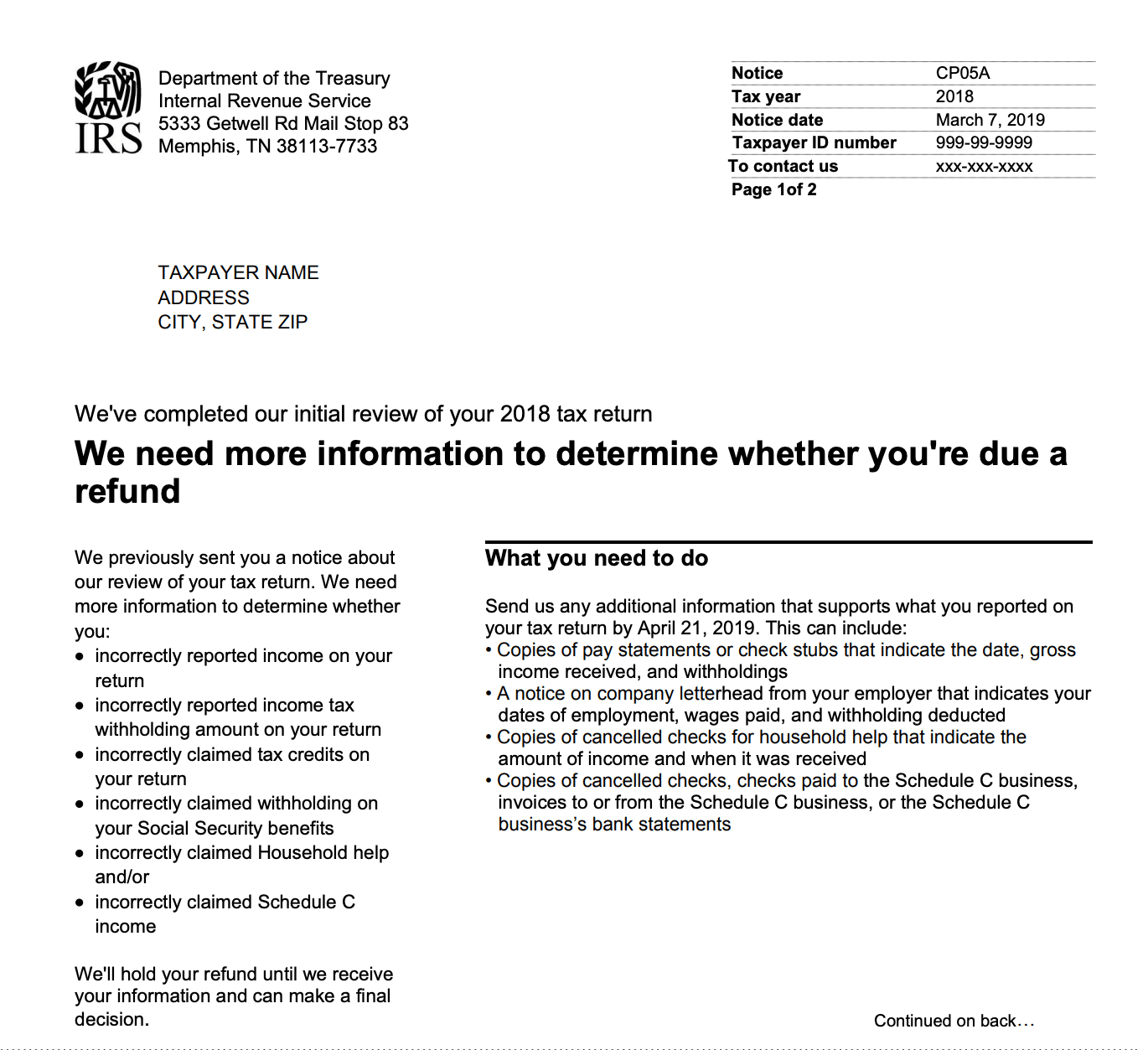 CP05A Letter Example
