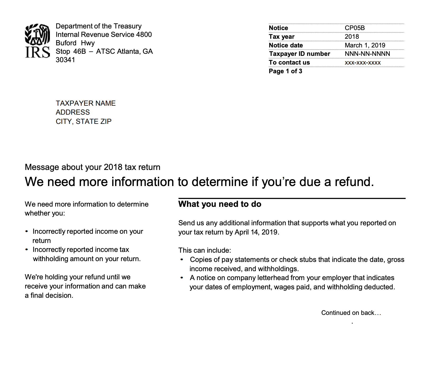 CP05B Letter