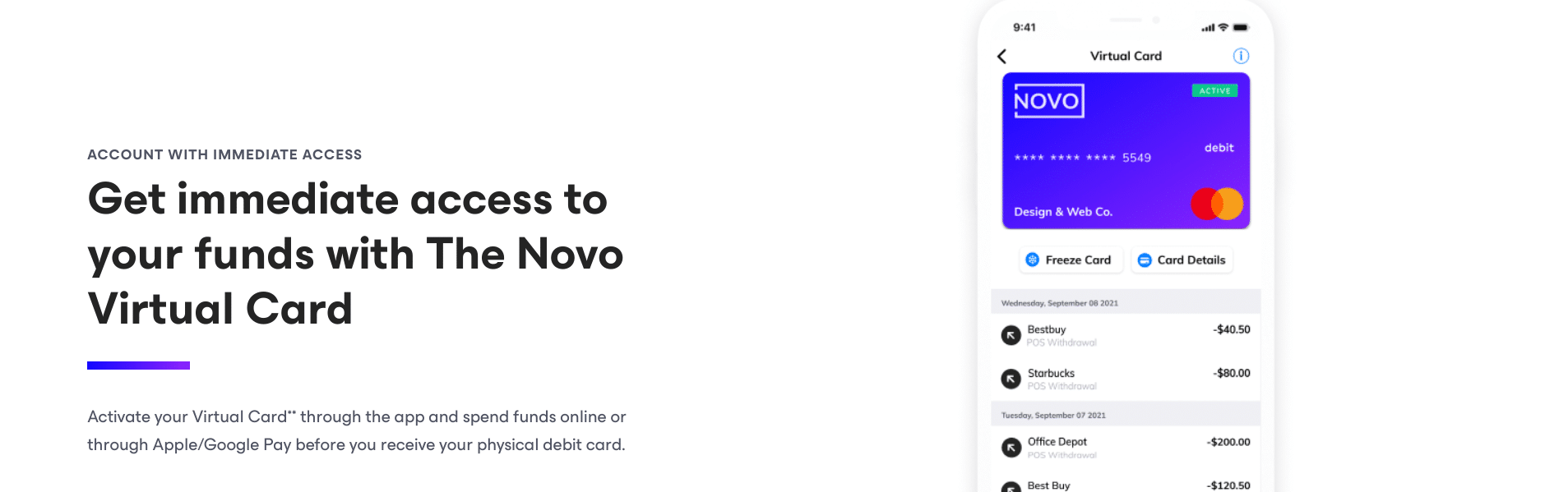 Novo virtual card